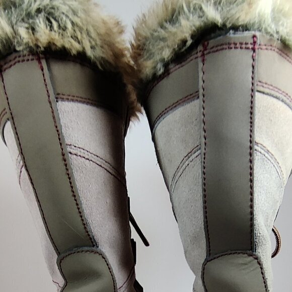 Khombu Womens North Star Waterproof Winter Boots Tan Sz 9, Leather, Fur inside. - Picture 10 of 10